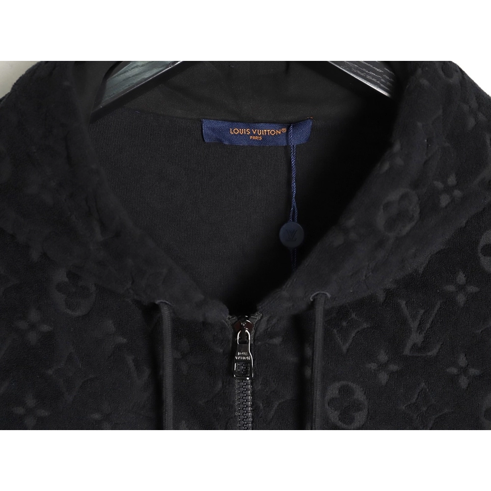 Louis Vuitton monogram print terry cloth zip-up jacket TSK1,Louis Vuitton