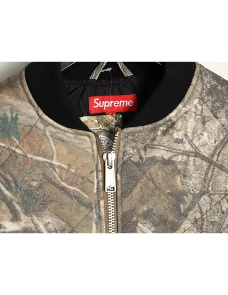 Supreme Detachable Zippered Sleeve Flight Jacket Vest Two-in-One Coat,Supreme