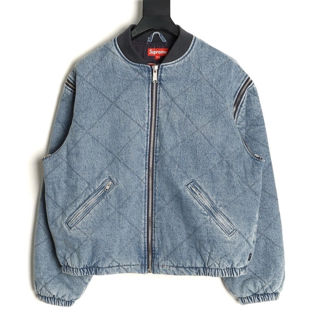 Supreme Detachable Zippered Sleeve Flight Jacket Vest Two-in-One Coat TSK1,Supreme