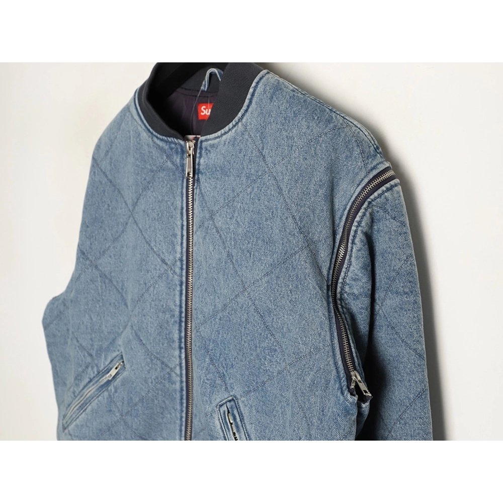 Supreme Detachable Zippered Sleeve Flight Jacket Vest Two-in-One Coat TSK1,Supreme