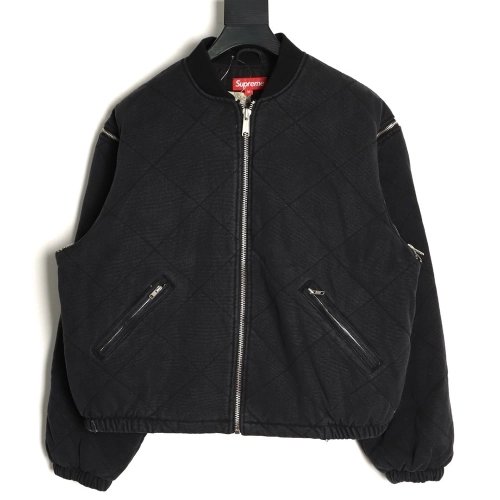 Supreme Detachable Zippered Sleeve Flight Jacket Vest Two-in-One Coat TSK2,Supreme