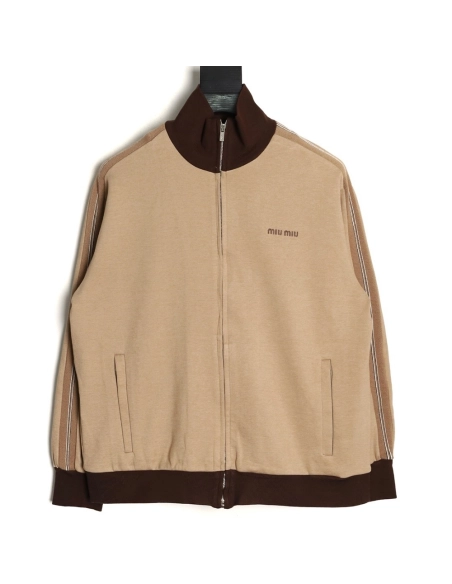 Miu Miu Plain Knit Zip-Up Sports Jacket,Miu Miu