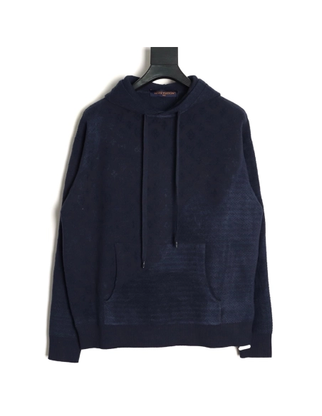 Louis Vuitton jacquard patchwork knit hoodie,Louis Vuitton