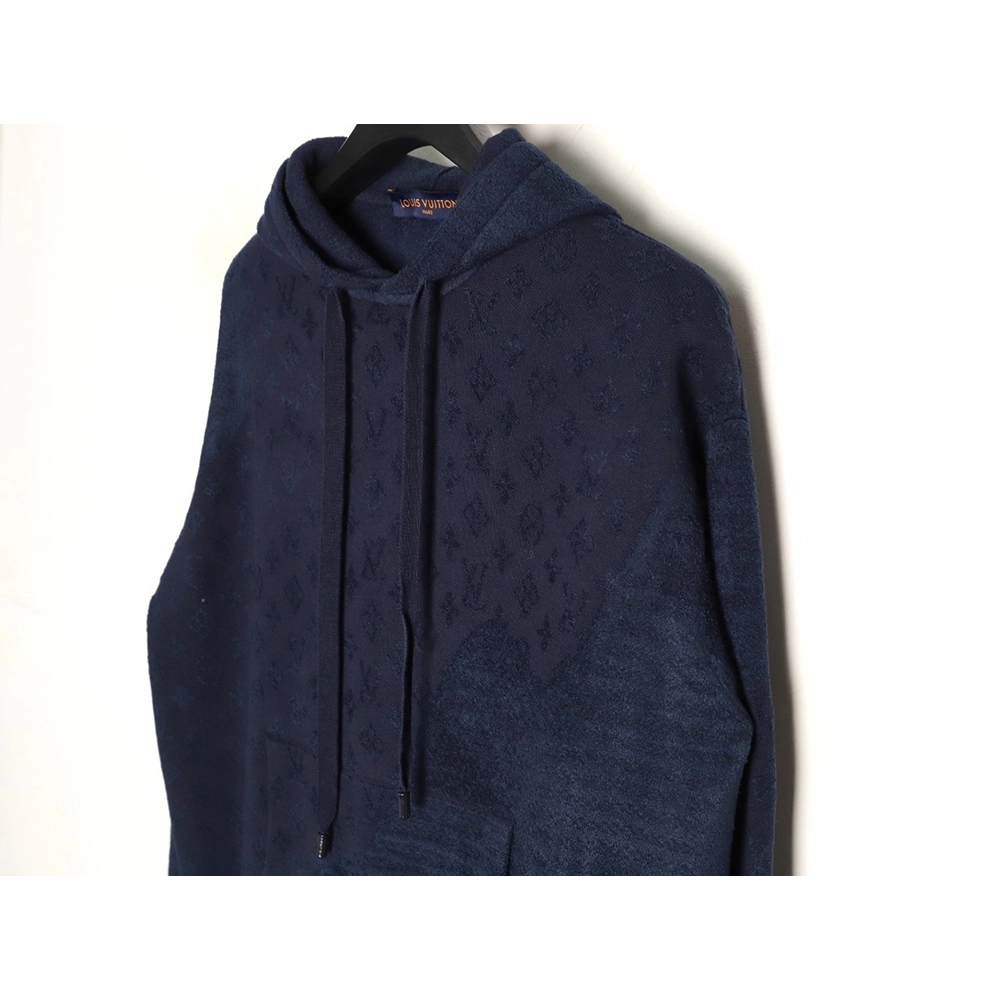 Louis Vuitton jacquard patchwork knit hoodie,Louis Vuitton