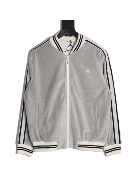 Celine Arc de Triomphe Embroidered Striped Jacket,Celine