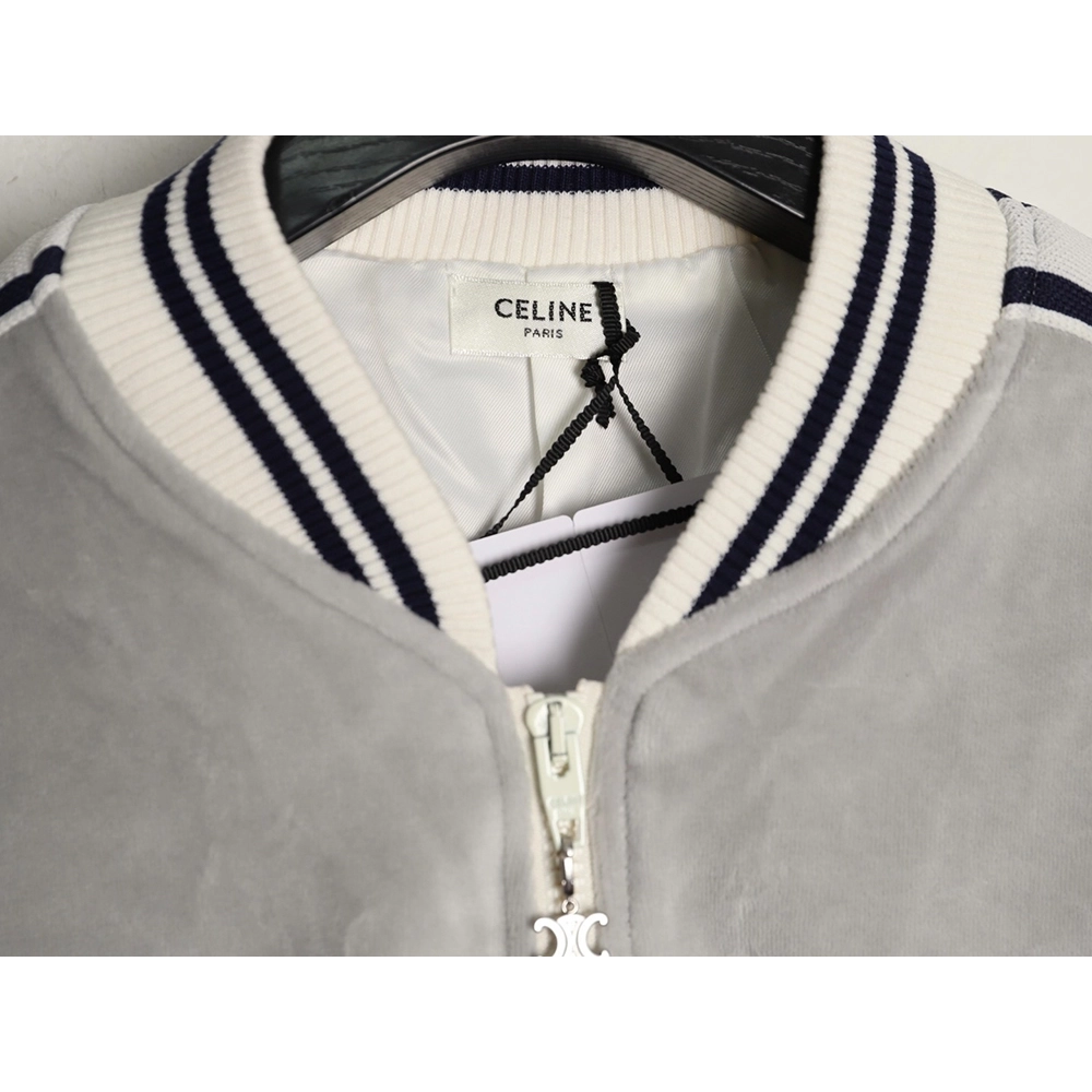 Celine Arc de Triomphe Embroidered Striped Jacket,Celine