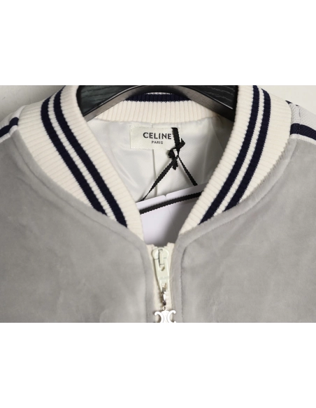 Celine Arc de Triomphe Embroidered Striped Jacket,Celine