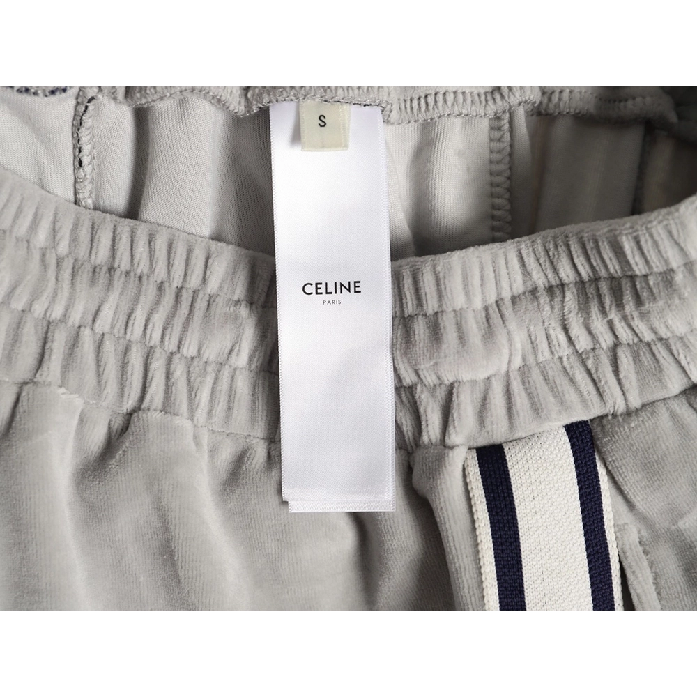 Celine Arc de Triomphe Embroidered Striped Trousers,Celine