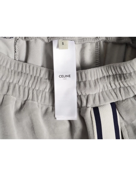 Celine Arc de Triomphe Embroidered Striped Trousers,Celine