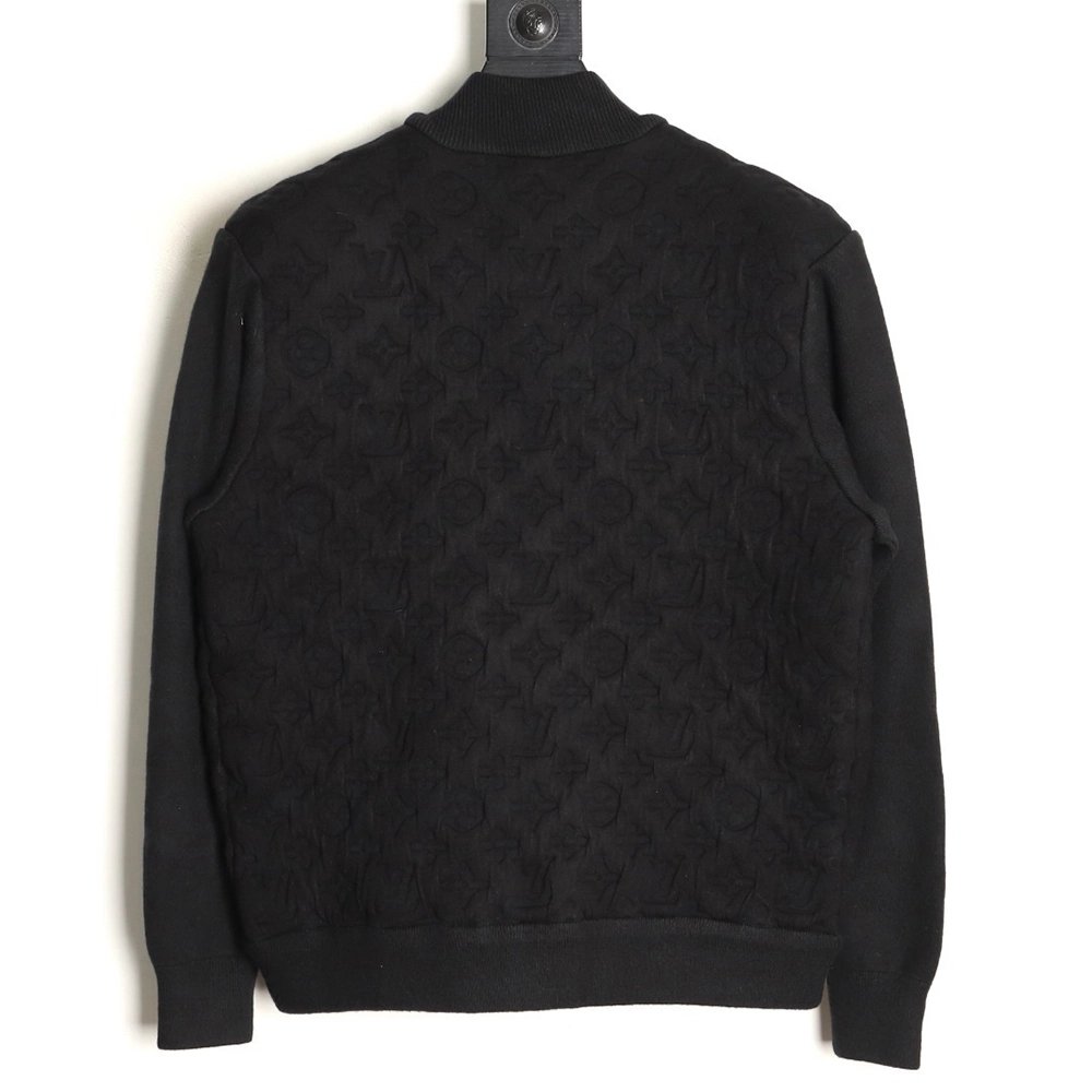 Louis Vuitton monogram embossed wool knit bomber jacket,Louis Vuitton
