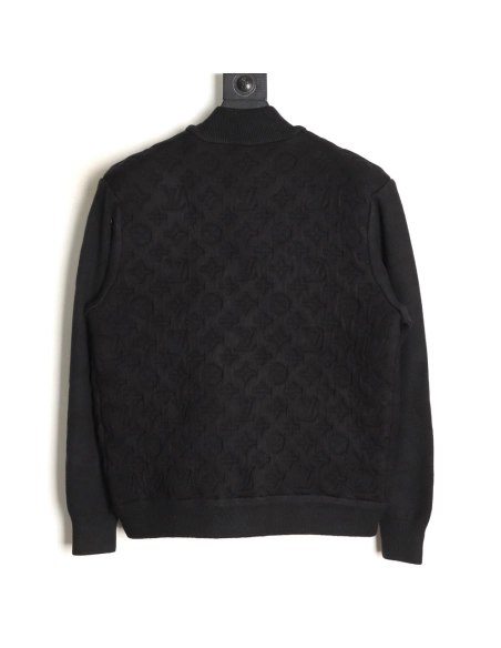 Louis Vuitton monogram embossed wool knit bomber jacket,Louis Vuitton