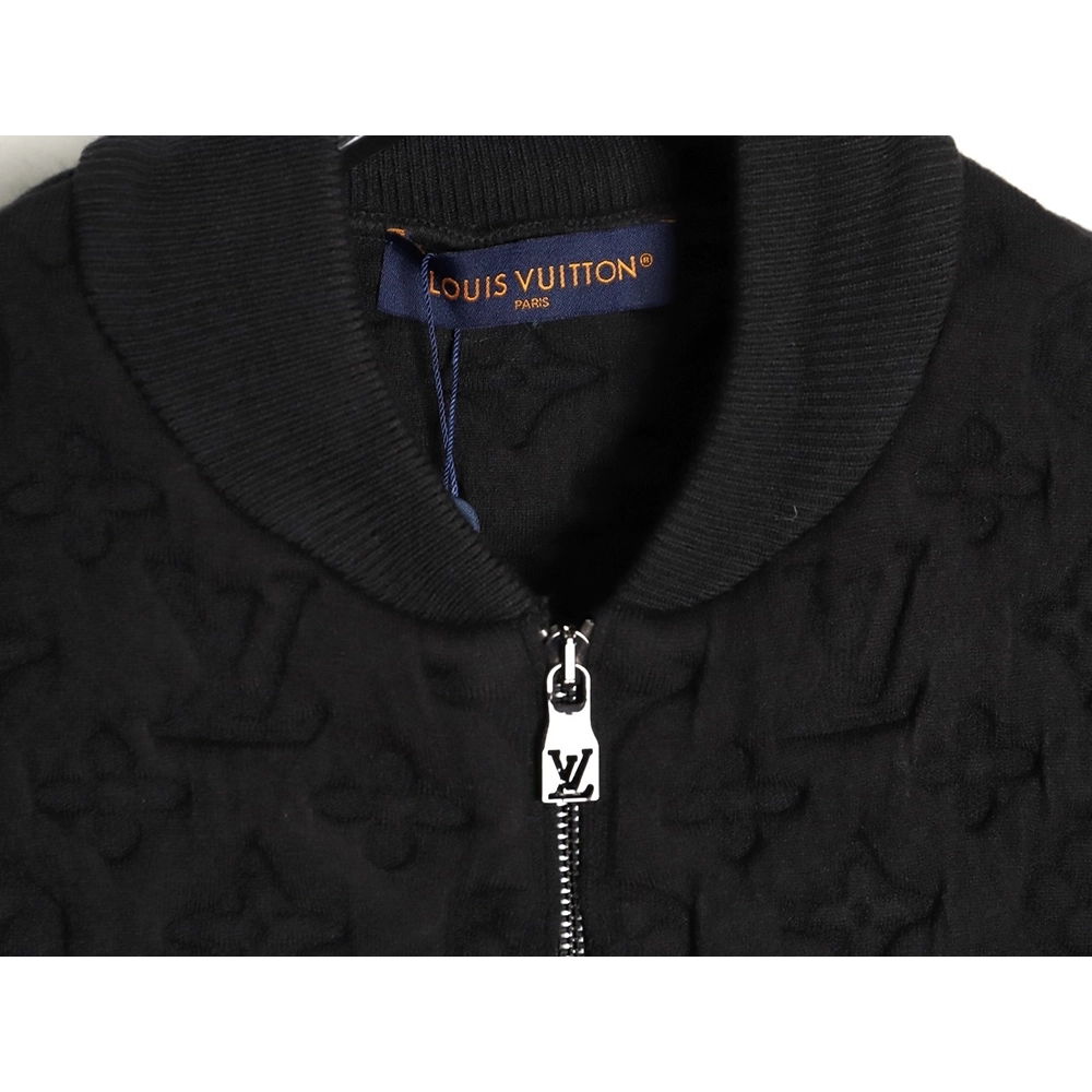 Louis Vuitton monogram embossed wool knit bomber jacket,Louis Vuitton