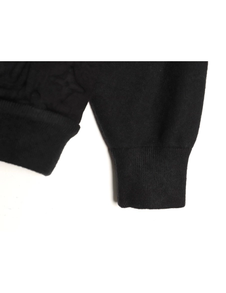 Louis Vuitton monogram embossed wool knit bomber jacket,Louis Vuitton