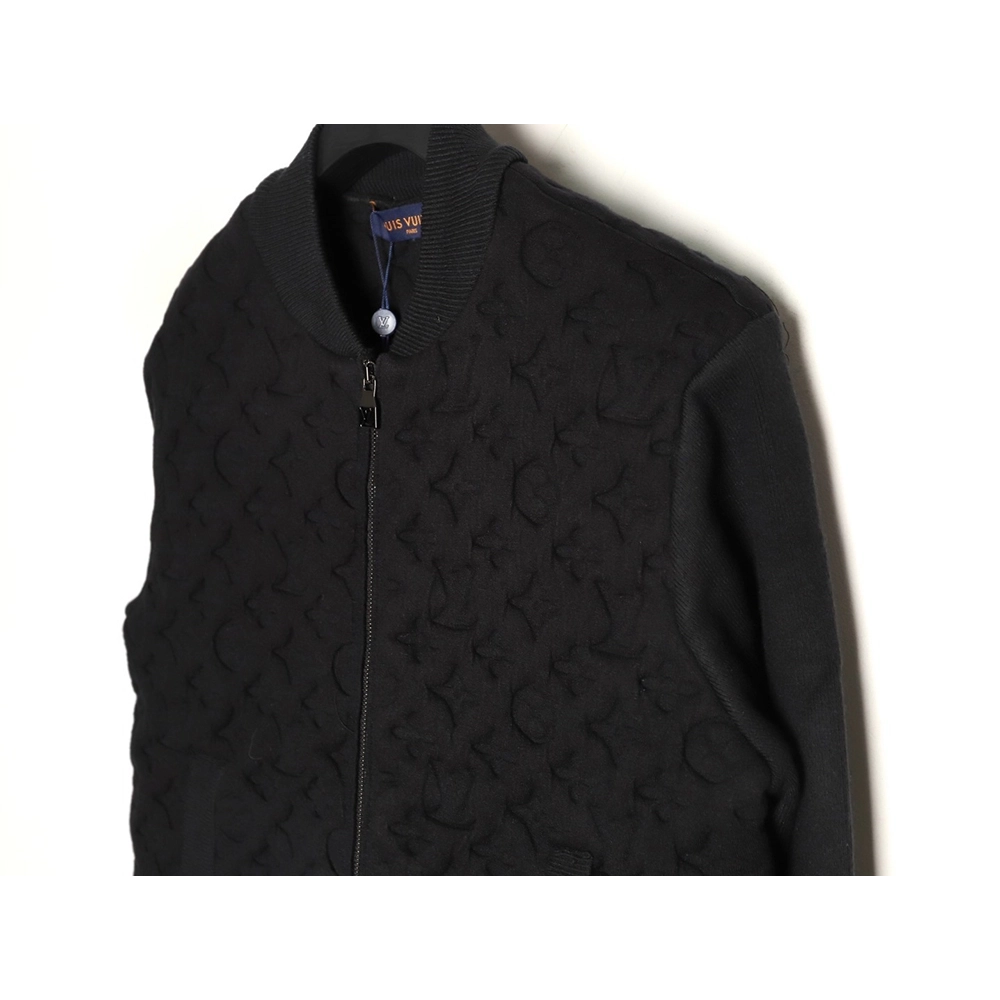 Louis Vuitton monogram embossed wool knit bomber jacket,Louis Vuitton