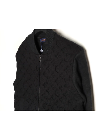 Louis Vuitton monogram embossed wool knit bomber jacket,Louis Vuitton