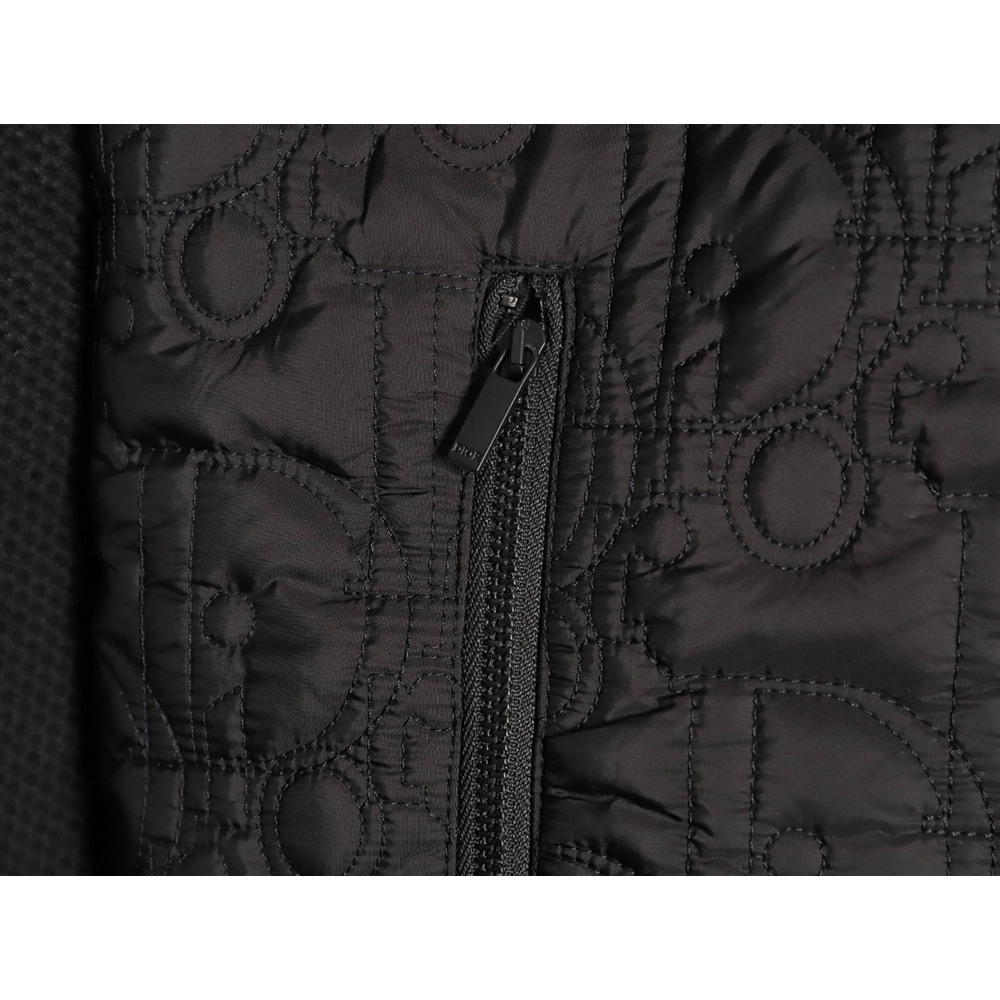 Dior quilted letter knit patchwork hooded down jacket,Dior