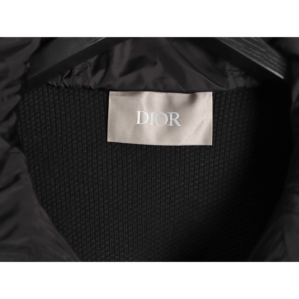 Dior quilted letter knit patchwork hooded down jacket,Dior