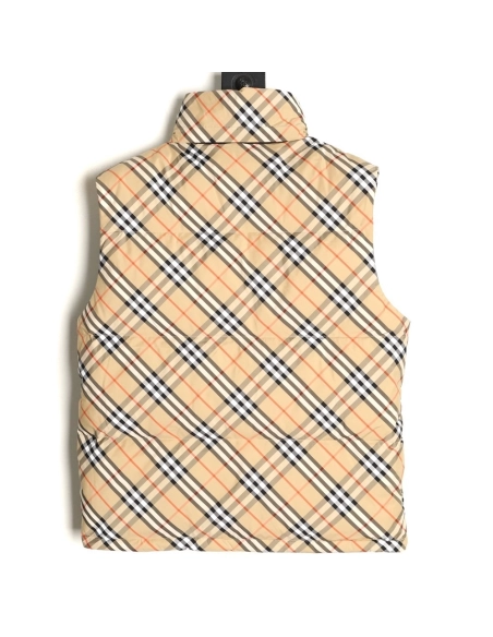 Burberry Leather Plaid Down Vest,Burberry