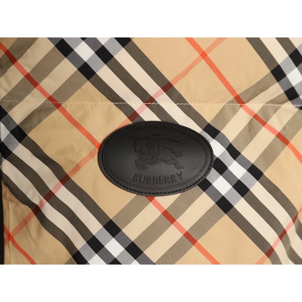 Burberry Leather Plaid Down Vest,Burberry