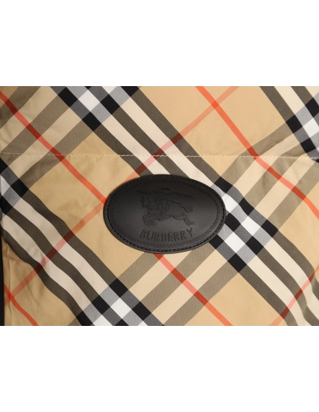 Burberry Leather Plaid Down Vest,Burberry