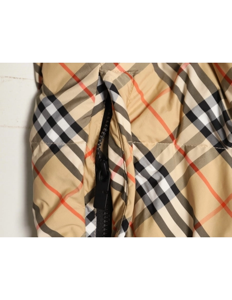 Burberry Leather Plaid Down Vest,Burberry