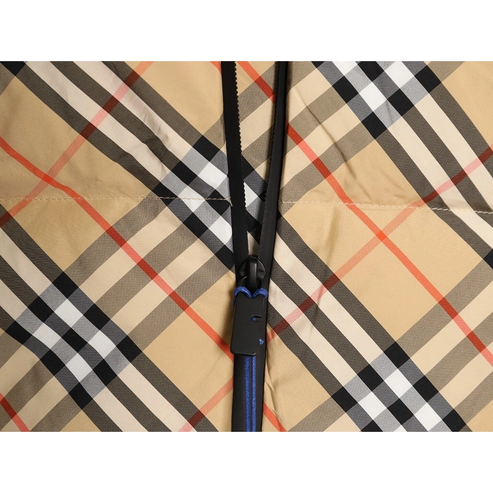 Burberry Leather Plaid Down Vest,Burberry