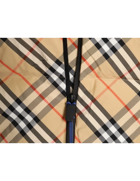 Burberry Leather Plaid Down Vest,Burberry