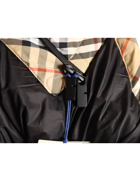 Burberry Leather Plaid Down Vest,Burberry