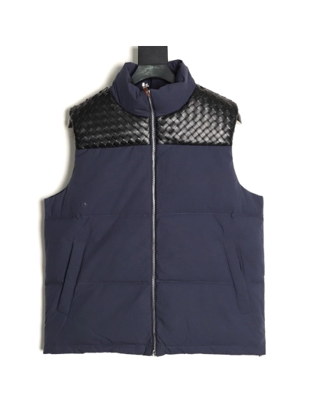 Bottega Veneta Sheepskin Woven Shoulder Panel Down Vest TSK1,Bottega Veneta