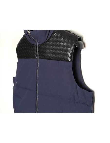 Bottega Veneta Sheepskin Woven Shoulder Panel Down Vest TSK1,Bottega Veneta