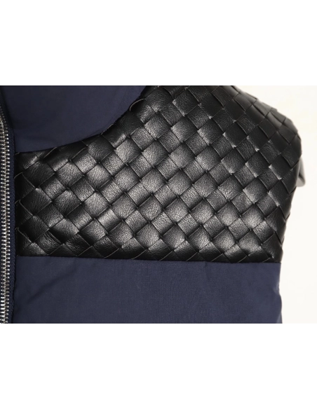 Bottega Veneta Sheepskin Woven Shoulder Panel Down Vest TSK1,Bottega Veneta