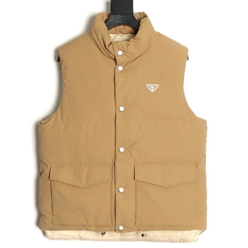 Prada Triangle Logo Double Pocket Down Vest,Prada