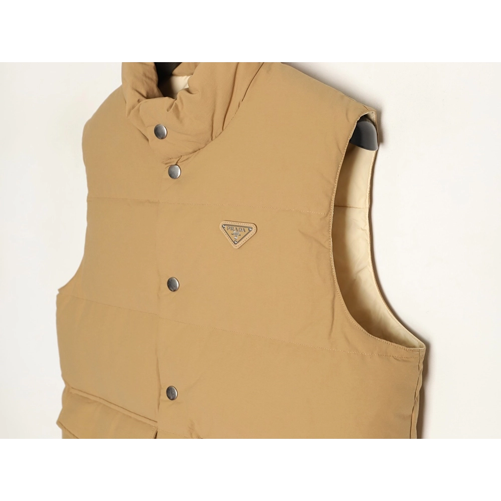 Prada Triangle Logo Double Pocket Down Vest,Prada