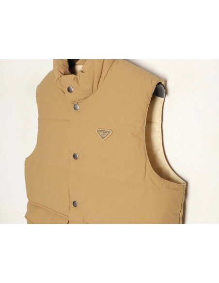 Prada Triangle Logo Double Pocket Down Vest,Prada