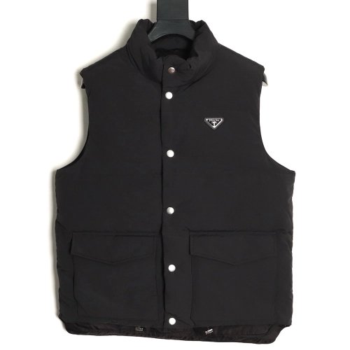 Prada Triangle Logo Double Pocket Down Vest TSK1,Prada