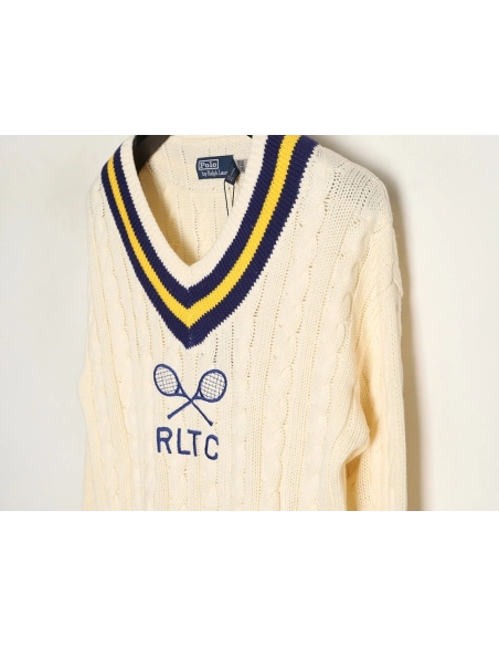 Ralph Lauren Tennis Cable Knit V-Neck Sweater,Ralph Lauren