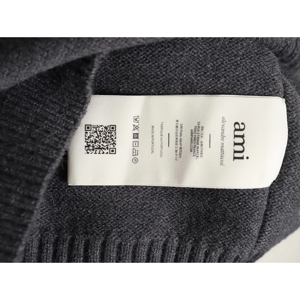 Ami Paris Heart Jacquard Knit Collar Polo Sweater,Ami