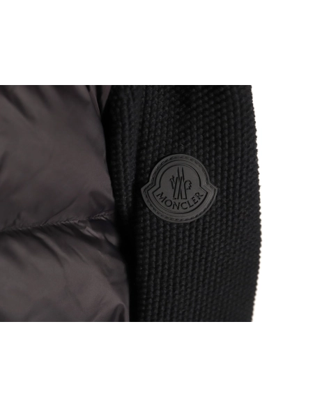 Moncler patchwork wool fluorescent webbing hooded down jacket,Moncler