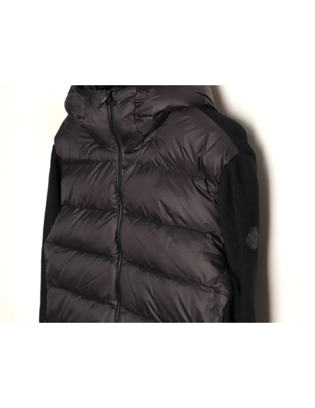 Moncler patchwork wool fluorescent webbing hooded down jacket,Moncler