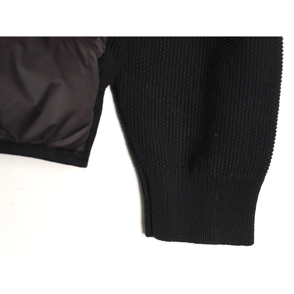 Moncler patchwork wool fluorescent webbing hooded down jacket,Moncler