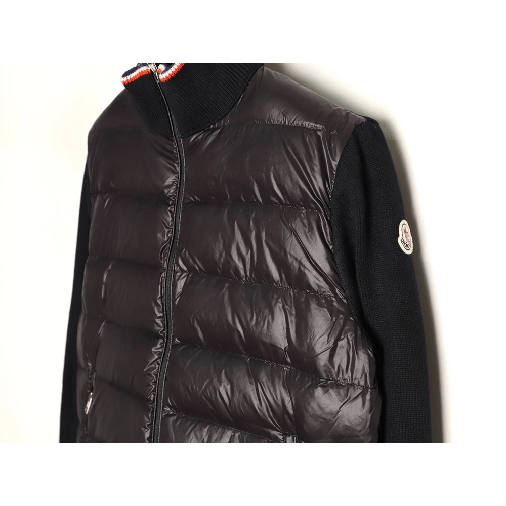Moncler quilted wool patchwork stand collar down jacket,Moncler