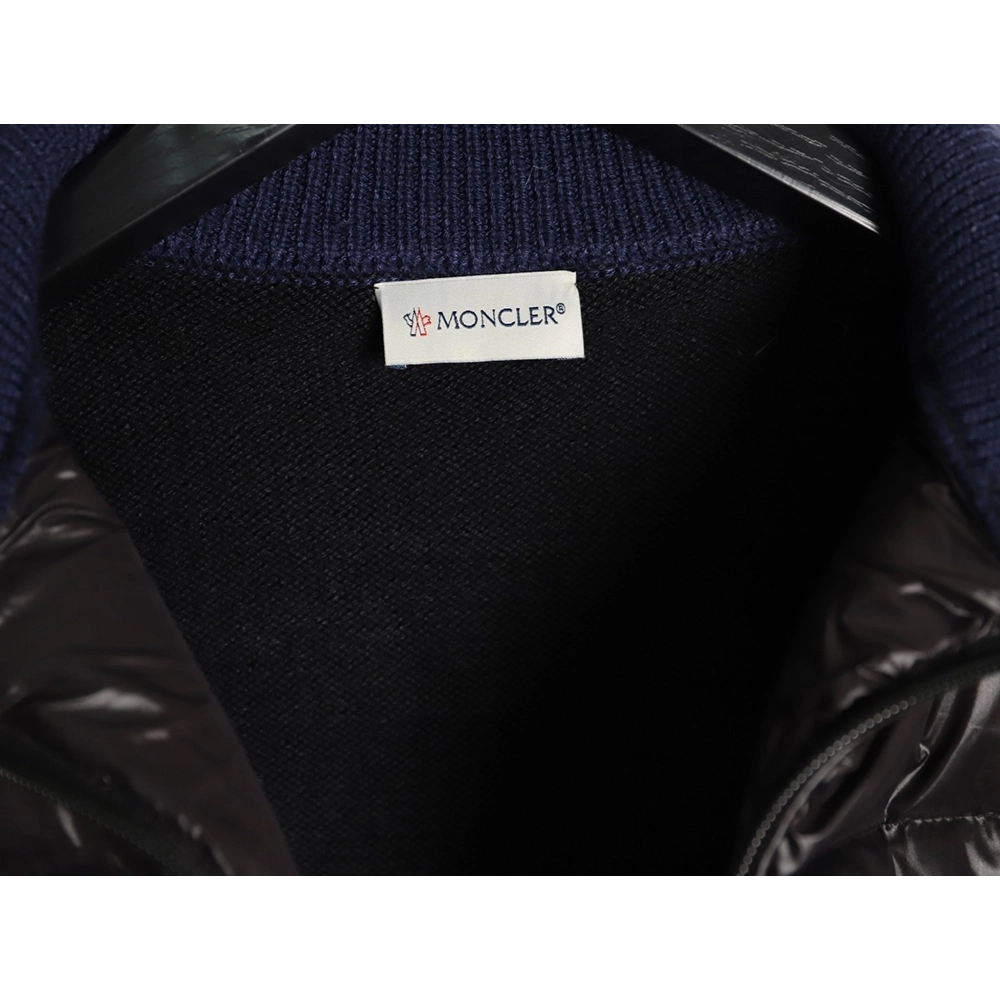 Moncler quilted wool patchwork stand collar down jacket,Moncler