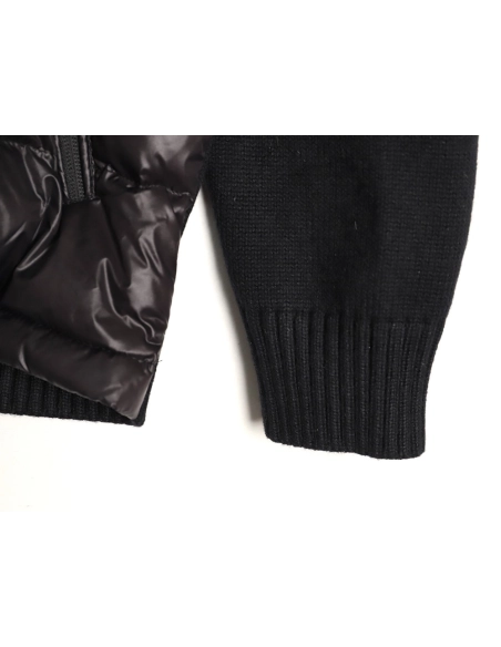 Moncler quilted wool patchwork stand collar down jacket,Moncler