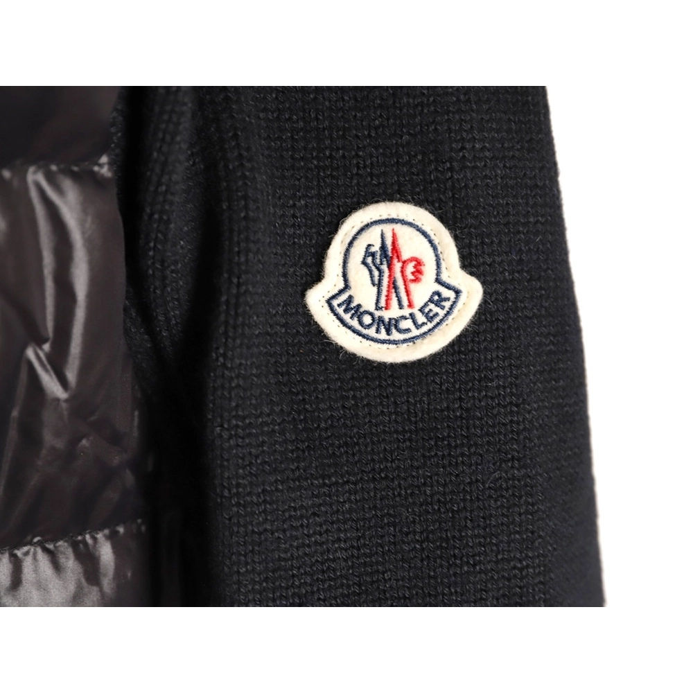Moncler quilted wool patchwork stand collar down jacket,Moncler