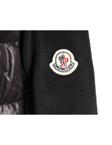 Moncler quilted wool patchwork stand collar down jacket,Moncler