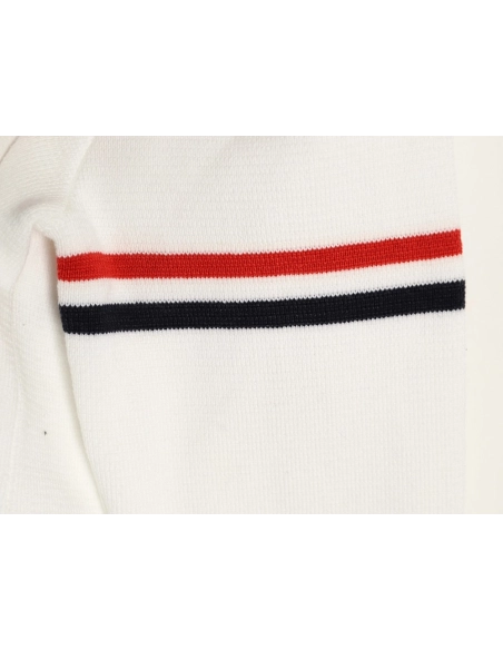 Thom Browne Double-Sleeve Label Zipper Cardigan Wool Blend Sweater,Thom Browne