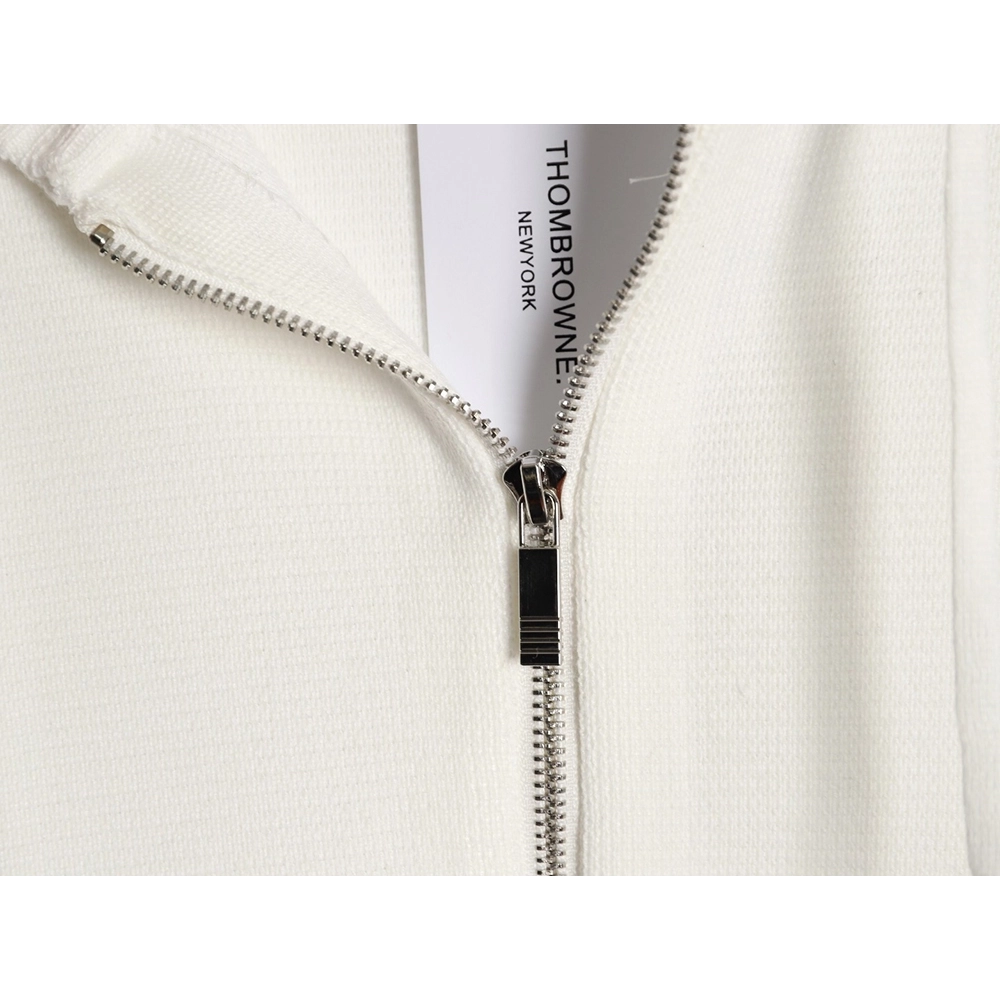 Thom Browne Double-Sleeve Label Zipper Cardigan Wool Blend Sweater,Thom Browne