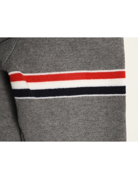 Thom Browne Double-Sleeve Label Zipper Cardigan Wool Blend Sweater TSK1,Thom Browne