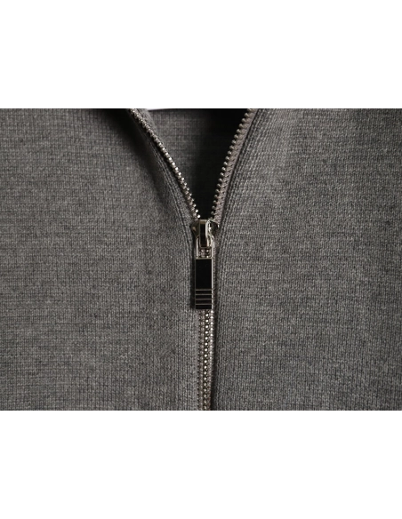 Thom Browne Double-Sleeve Label Zipper Cardigan Wool Blend Sweater TSK1,Thom Browne