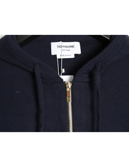 Thom Browne Double-Sleeve Label Zipper Cardigan Wool Blend Sweater TSK2,Thom Browne